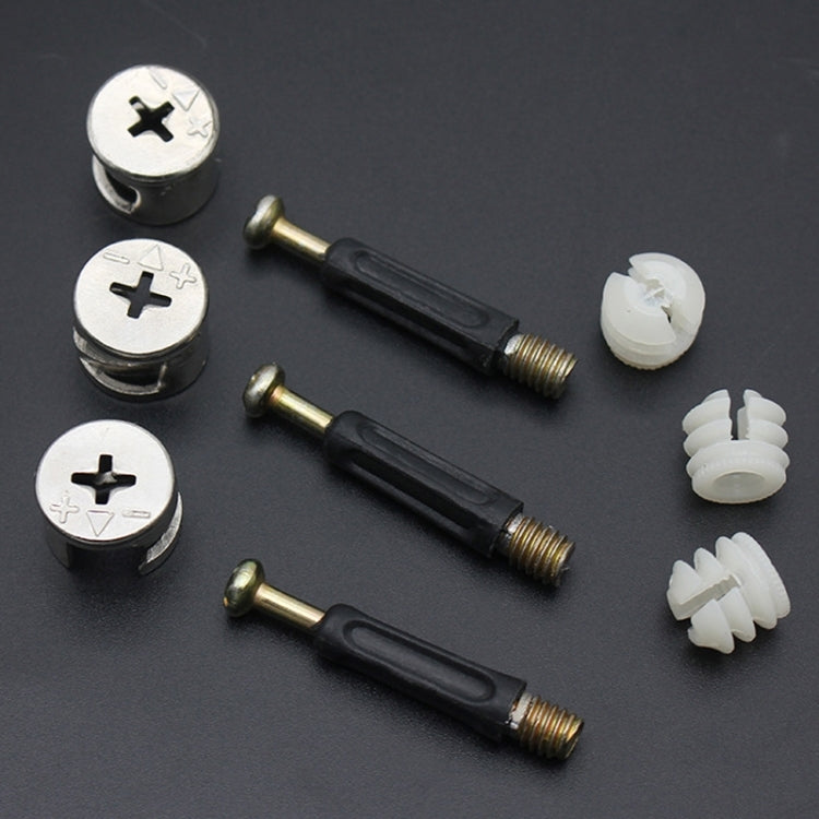 10pcs 40mm 3 In 1 Screw Connector Furniture Link Fixer Closet Eccentric Wheel Nut Connection Fastener