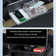 For Tesla Model Y/3 Screen Storage Box, Color: Translucent White + White