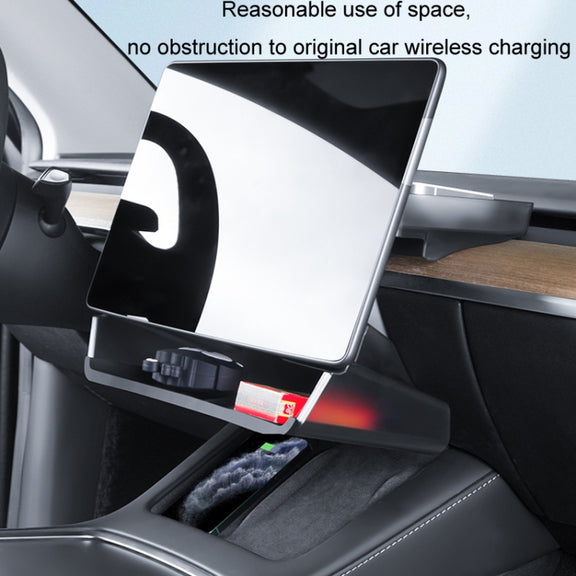 For Tesla Model Y/3 Screen Storage Box, Color: Translucent Black + Black