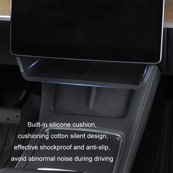 For Tesla Model Y/3 Screen Storage Box, Color: Translucent Black + Black