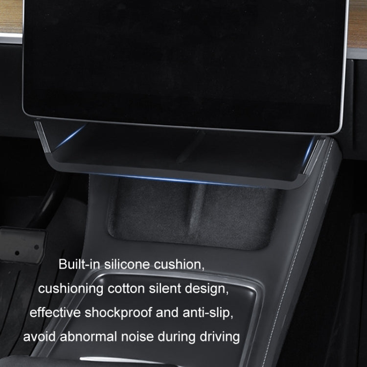 For Tesla Model Y/3 Screen Storage Box, Color: Translucent Black + Black