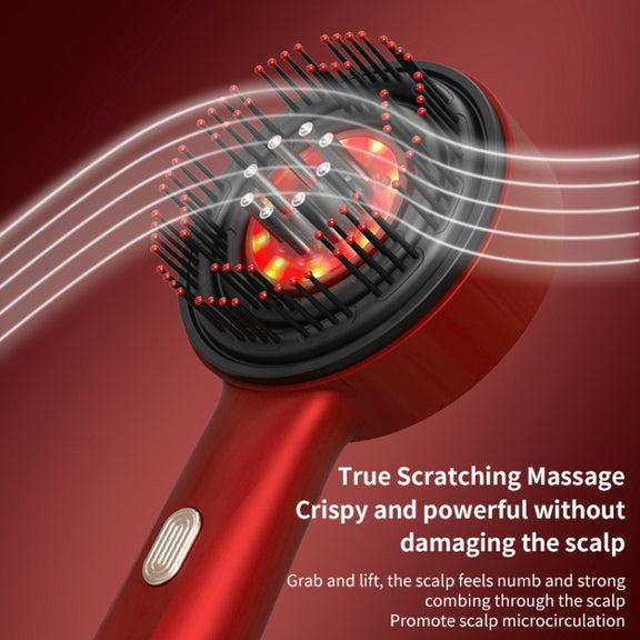 630nm Red Light Massage Comb Scalp Care Liquid Guide Hair Growth Instrument(Deep Gray)