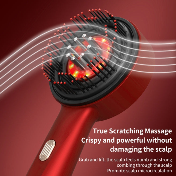 630nm Red Light Massage Comb Scalp Care Liquid Guide Hair Growth Instrument(Deep Gray)