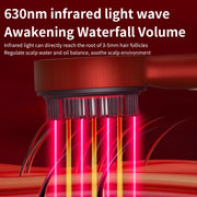 630nm Red Light Massage Comb Scalp Care Liquid Guide Hair Growth Instrument(Deep Gray)