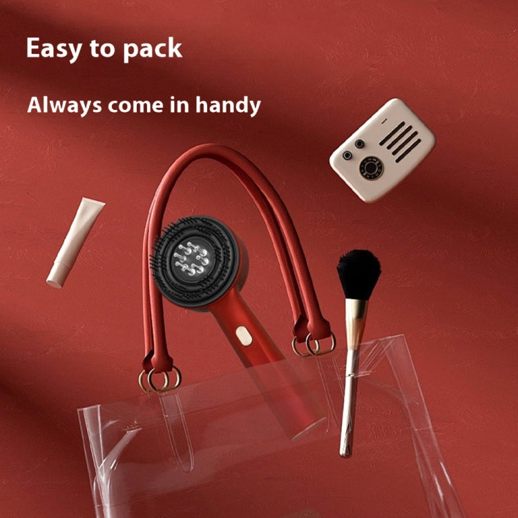 630nm Red Light Massage Comb Scalp Care Liquid Guide Hair Growth Instrument(Deep Gray)