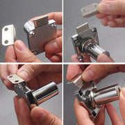 10pcs Lock Accessories L-Shaped Right Angle Office Drawer Lock Plate Furniture Parts Door Stopper(Silver)