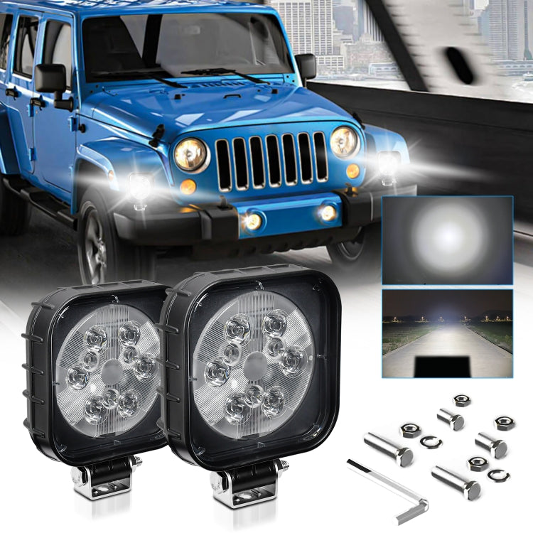 12W 9-30V Car Mixed Light Work Light With Wire Set(Square)