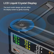 868D 6-In-1 260W High-Power Type-C+USB Multi Ports Charger Supports QI Wireless Charging(AU Plug)