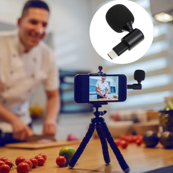 Mobile Phone Live Broadcast Microphone, Style: TYPE-C Straight Head Realtek Solution (Sponge Cover)