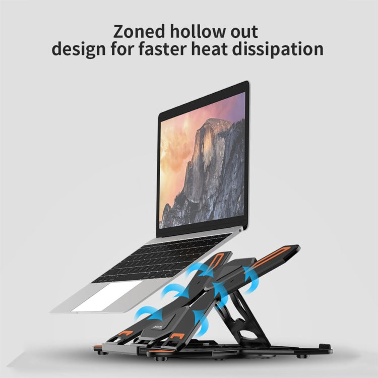 ICE COOREL E5 Laptop Folding And Lifting Cooling Bracket With Mobile Phone Holder Black with Rotating - Laptop Stand by ICE COOREL | Online Shopping South Africa | PMC Jewellery | Buy Now Pay Later Mobicred