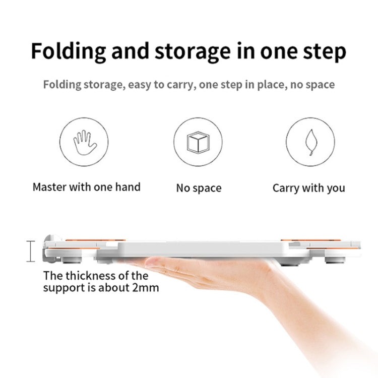 ICE COOREL E5 Laptop Folding And Lifting Cooling Bracket With Mobile Phone Holder White with Rotating - Laptop Stand by ICE COOREL | Online Shopping South Africa | PMC Jewellery | Buy Now Pay Later Mobicred