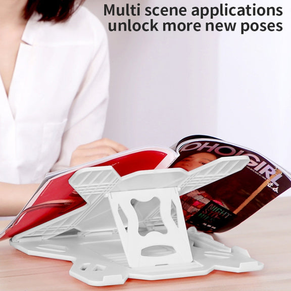 ICE COOREL E5 Laptop Folding And Lifting Cooling Bracket With Mobile Phone Holder White with Rotating