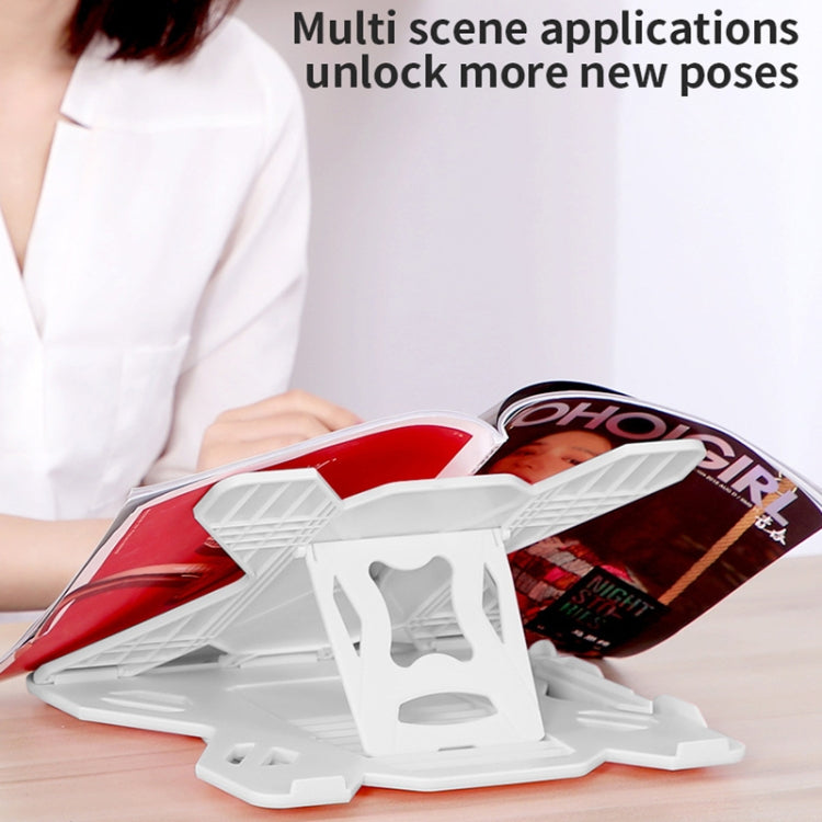 ICE COOREL E5 Laptop Folding And Lifting Cooling Bracket With Mobile Phone Holder White - free shipping - PMC Jewellery - Order now!