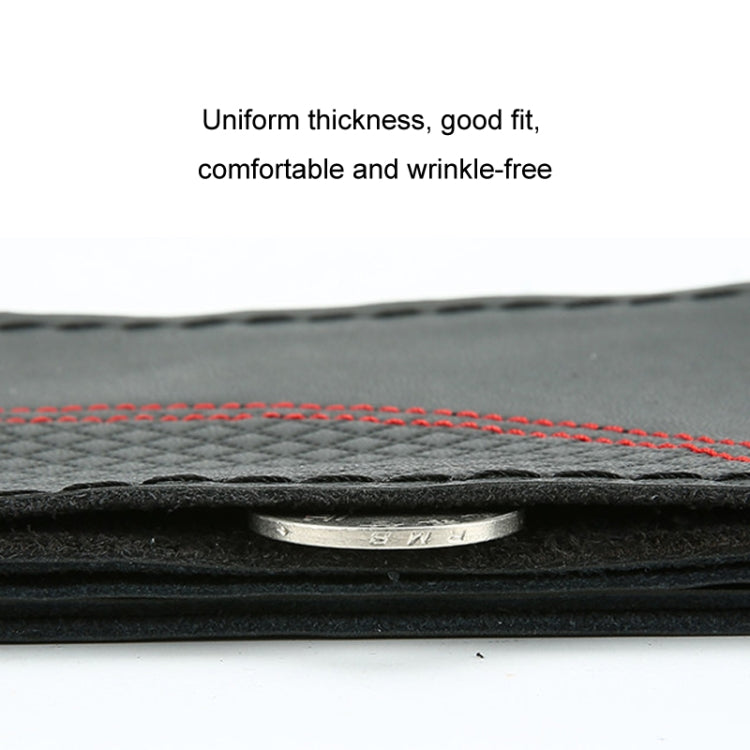38cm Cowhide Embossed Hand-Stitched Double-Line Steering Wheel Cover(Black White Line)
