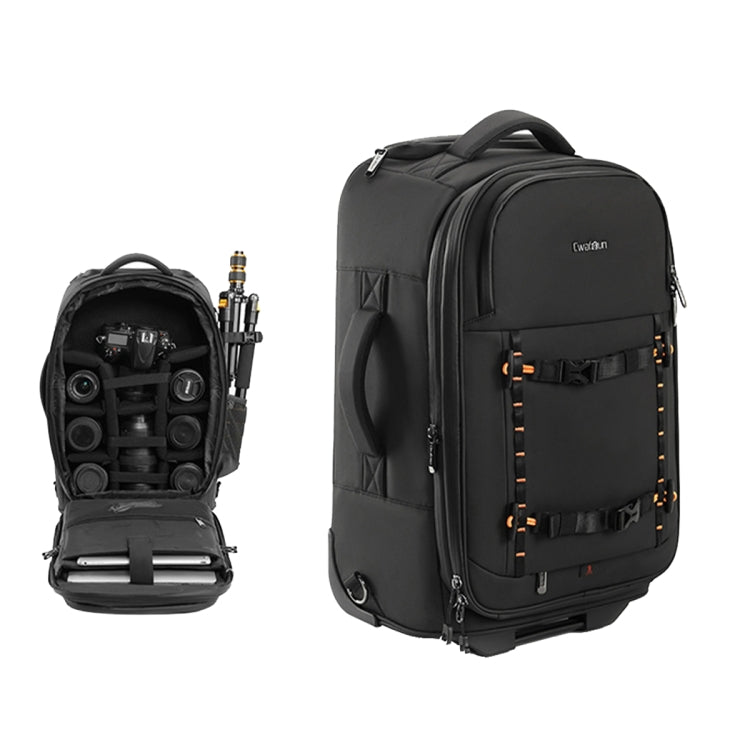 Cwatcun D136 Generation 1 Large Camera Trolley Shoulder Bag Large Capacity Outdoor Photography Storage Case(Black) - free shipping - PMC TechLife - Order now!