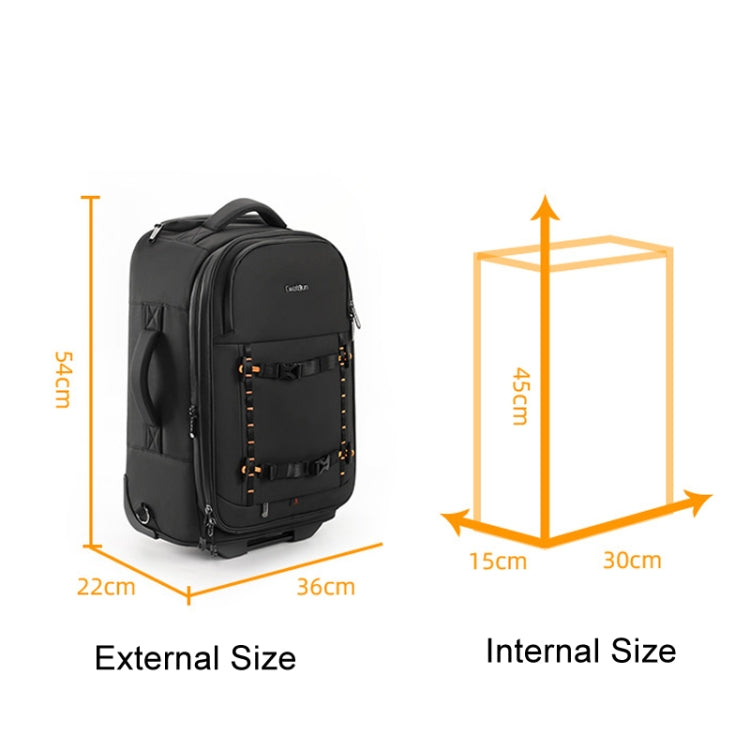 Cwatcun D136 Generation 1 Large Camera Trolley Shoulder Bag Large Capacity Outdoor Photography Storage Case(Black) - free shipping - PMC TechLife - Order now!
