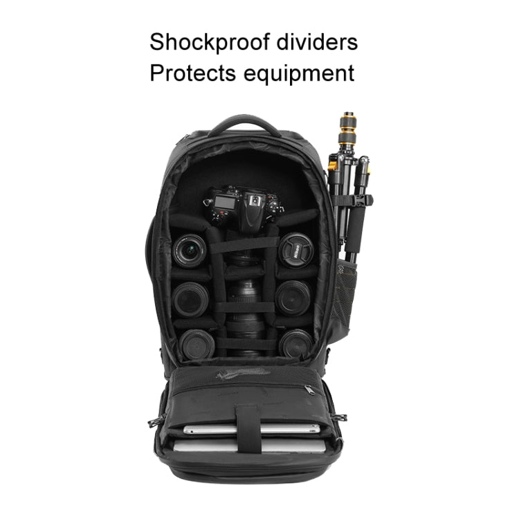 Cwatcun D136 Generation 1 Large Camera Trolley Shoulder Bag Large Capacity Outdoor Photography Storage Case(Black) - free shipping - PMC TechLife - Order now!