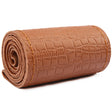38cm Four-season Embossed Cowhide Hand-sewn Steering Wheel Cover(Brown) - Steering Wheel Accessories by PMC TechLife | Online Shopping South Africa | PMC TechLife | Buy Now Pay Later Mobicred