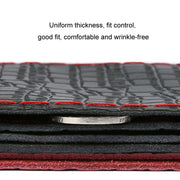 38cm Four-season Embossed Cowhide Hand-sewn Steering Wheel Cover(Black+Black Line)