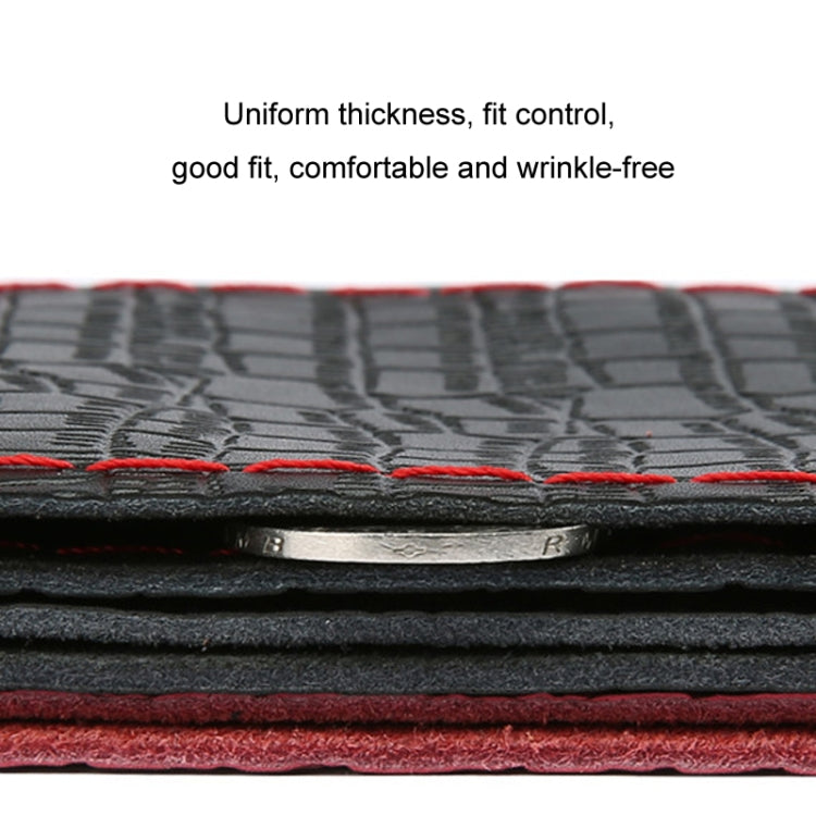 38cm Four-season Embossed Cowhide Hand-sewn Steering Wheel Cover(Wine Red)
