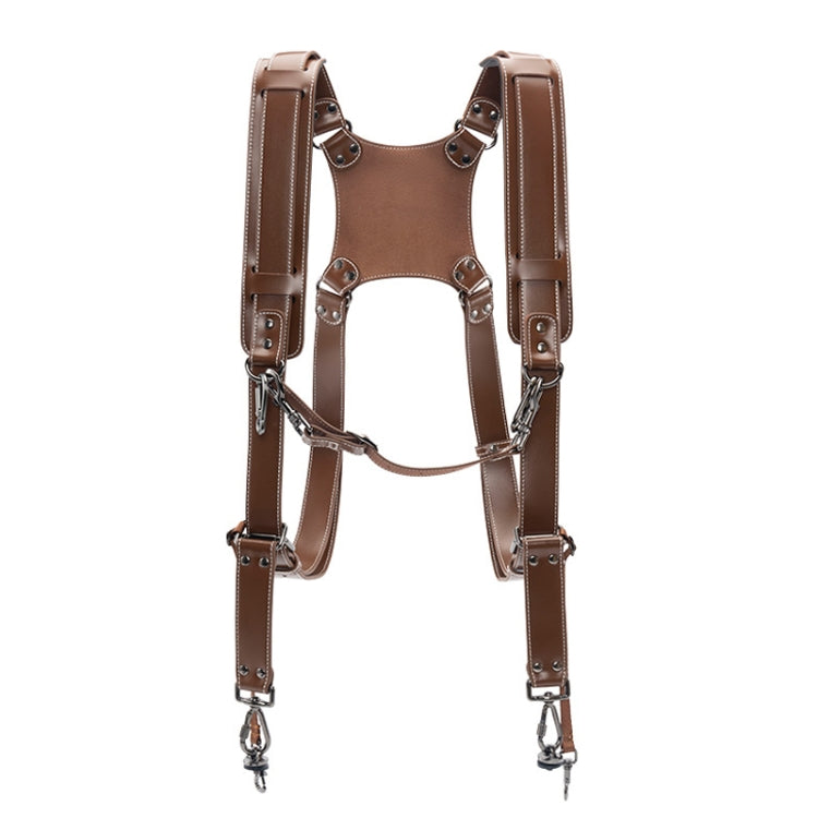 Cwatcun H90 Dual Camera Leather Strap Adjustable Multi-functional Convenient Camera Shoulder Strap, Color: 2.0 Brown - free shipping - PMC TechLife - Order now!