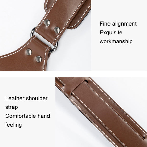 Cwatcun H90 Dual Camera Leather Strap Adjustable Multi-functional Convenient Camera Shoulder Strap, Color: 2.0 Brown