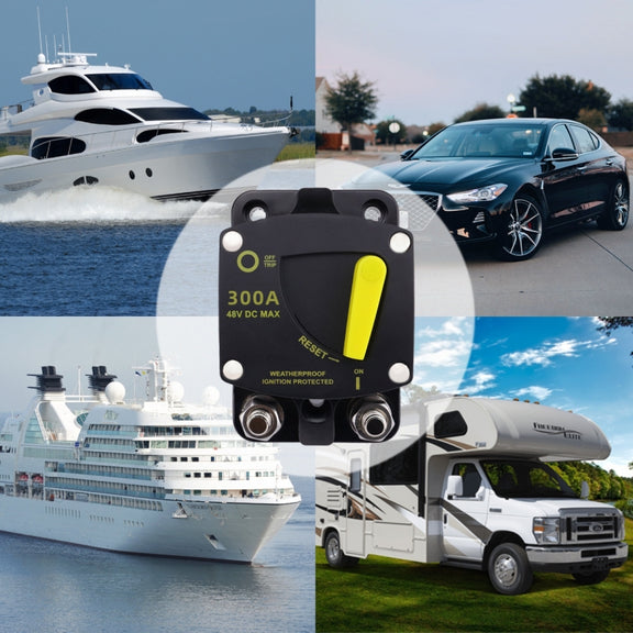 RV Yacht Manual Reset Ignition Protection Fuse Switch With Terminal Accessories, Current: 100A