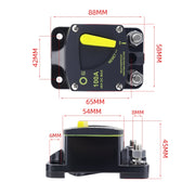 RV Yacht Manual Reset Ignition Protection Fuse Switch With Terminal Accessories, Current: 150A