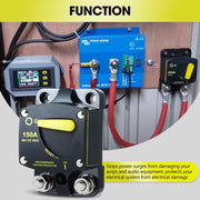 RV Yacht Manual Reset Ignition Protection Fuse Switch With Terminal Accessories, Current: 100A