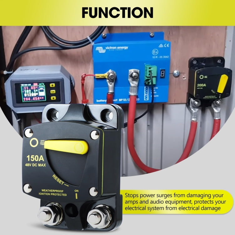 RV Yacht Manual Reset Ignition Protection Fuse Switch With Terminal Accessories, Current: 100A