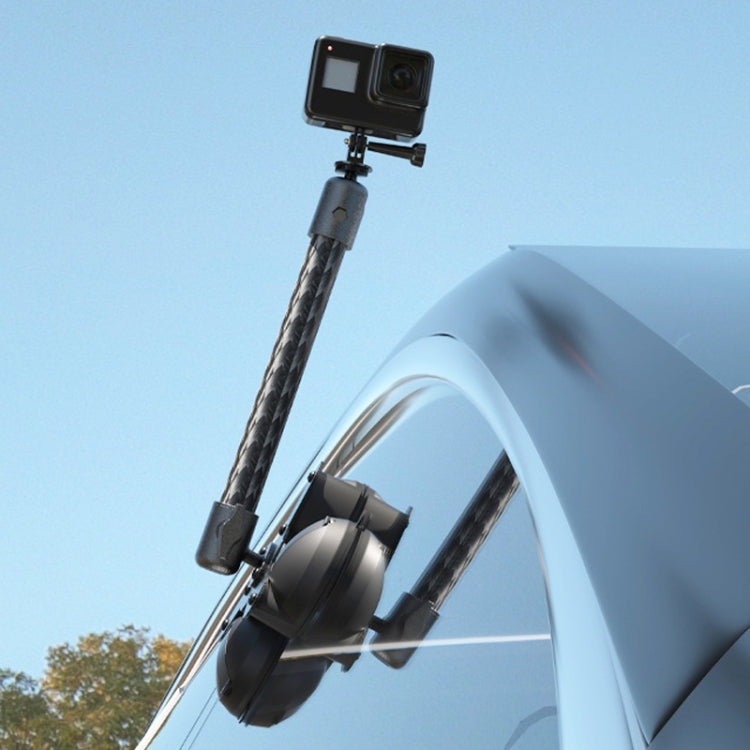 Car Phone Mount Extension Arm Double Jointed Swivel Adjustment Carbon Fiber Bracket Connecting Rod, Model: 140mm For 20mm Ball Head