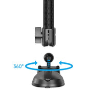 Telescopic Car Phone Mount Extension Arm Double Jointed Swivel Carbon Fiber Bracket Connecting Rod, Model: 217-300mm For 20mm Ball Head