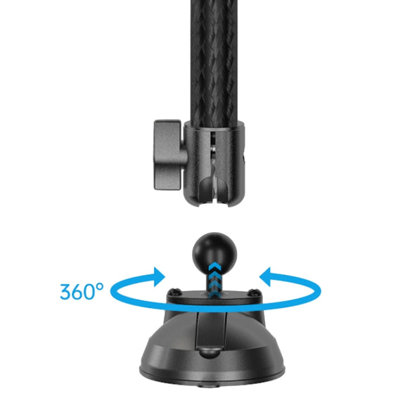 Telescopic Car Phone Mount Extension Arm Double Jointed Swivel Carbon Fiber Bracket Connecting Rod, Model: 217-300mm For 20mm Ball Head