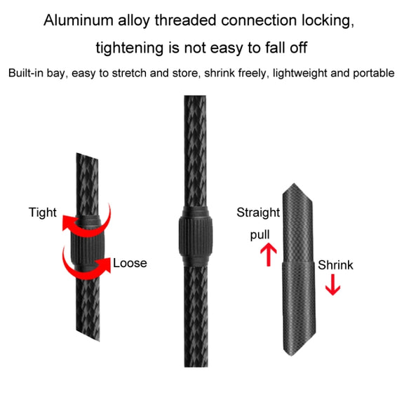 Telescopic Car Phone Mount Extension Arm Double Jointed Swivel Carbon Fiber Bracket Connecting Rod, Model: 217-300mm For 20mm Ball Head