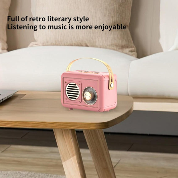 FT-BT20 Mini Retro Card USB Flash Drive FM Radio Wireless Bluetooth Speaker(Black)