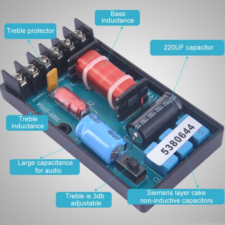 WEAH-2002 High And Low 2-Way Audio Crossover Bookshelf Speaker Conversion Divider - Audio Crossover by PMC TechLife | Online Shopping South Africa | PMC TechLife | Buy Now Pay Later Mobicred