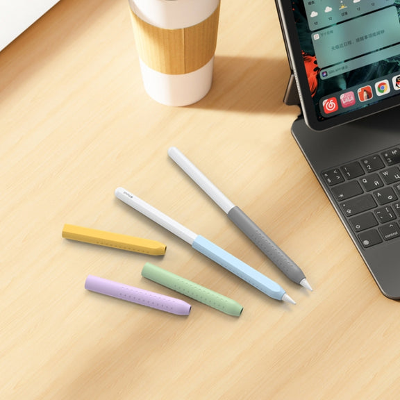 For Apple Pencil 1&2 AhaStyle PT182 Silicone Protective Grip Cover(Green)