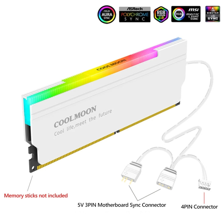 COOLMOON CM-RA1 ARGB Memory Vest Desktop Computer Memory Stick Cooling Case(Gray) - free shipping - PMC Jewellery - Order now!