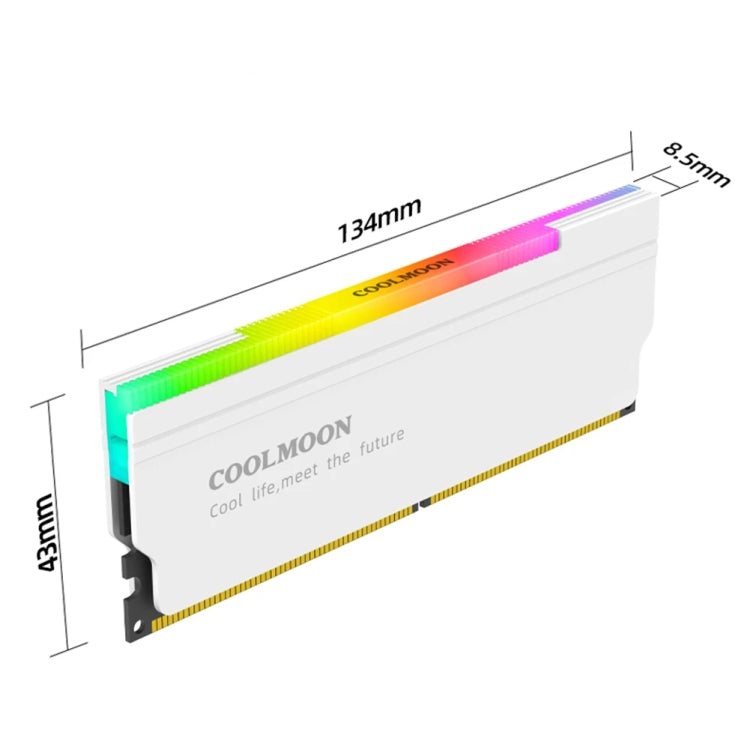 COOLMOON CM-RA1 ARGB Memory Vest Desktop Computer Memory Stick Cooling Case(Gray) - free shipping - PMC Jewellery - Order now!