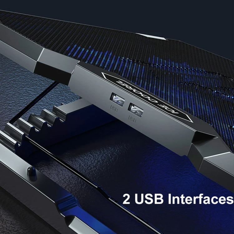 ICE COOREL 8-Fans Adjustable Laptop Stand Radiator With RGB Ambient Light(K10) - free shipping - PMC Jewellery - Order now!