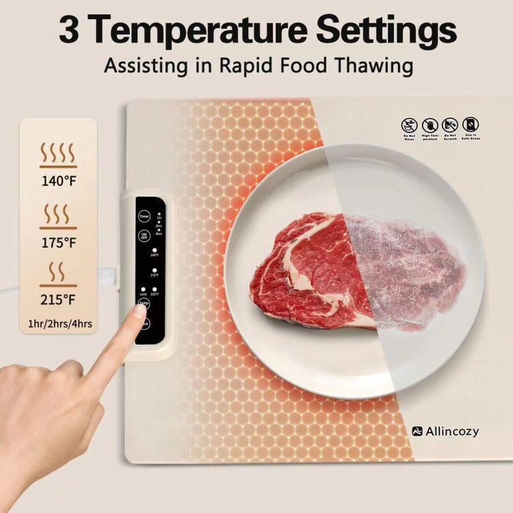 240W Electric Warming Tray Food Warmer with Adjustable Temperature, Timed Close UK Plug