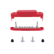 M6 2-post 12-way RV Yacht Terminal Nylon Flame Retardant Busbar, Color: Red
