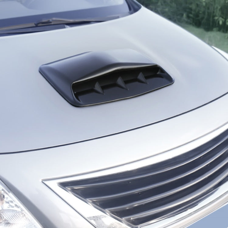 Universal Carbon Car Hood Scoop Air Flow Intake Decorative Turbo Bonnet Vent Cover With Tape(Black)