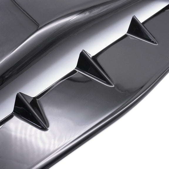 Universal Carbon Car Hood Scoop Air Flow Intake Decorative Turbo Bonnet Vent Cover With Tape(Black)