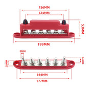 M8 Nylon Base RV Yacht Water-resistant Dustproof Cover 6-post Bus Bar, Color: Red