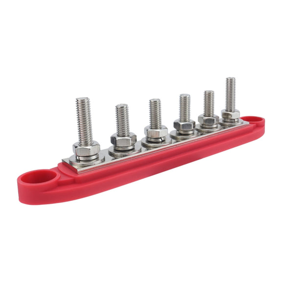 M8 Nylon Base RV Yacht Water-resistant Dustproof Cover 6-post Bus Bar, Color: Red
