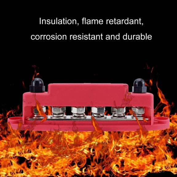 M8 Nylon Base RV Yacht Water-resistant Dustproof Cover 6-post Bus Bar, Color: Red