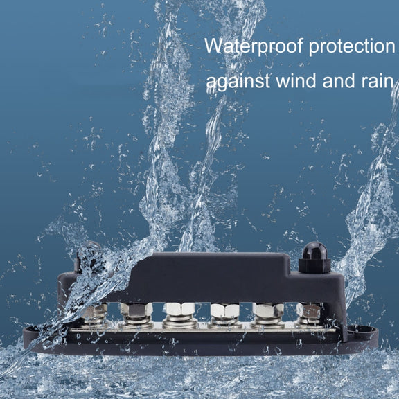M8 Nylon Base RV Yacht Water-resistant Dustproof Cover 6-post Bus Bar, Color: Red+Black 1pair With Terminal Heat Shrink Tube