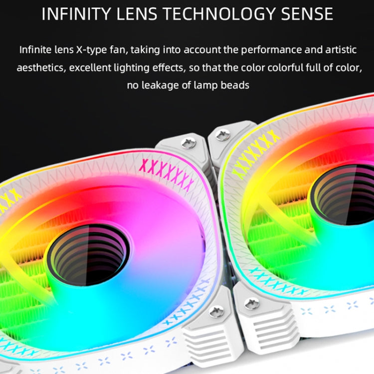 COOLMOON CM-YM-360T Computer ARGB Temperature Display Lens Multi-Platform Integrated CPU Cooler(White) - free shipping - PMC Jewellery - Order now!