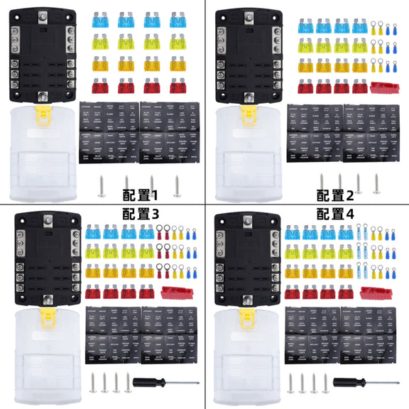 6-Way LED Indicator Fuse Box Socket For RV And Yacht, Set: Configuration 1
